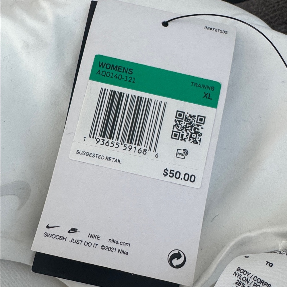 Nike Women Dri-FIT Indy Luxe Low Support Sport Bra WHITE NEW WITH TAGS XL - Picture 6 of 10